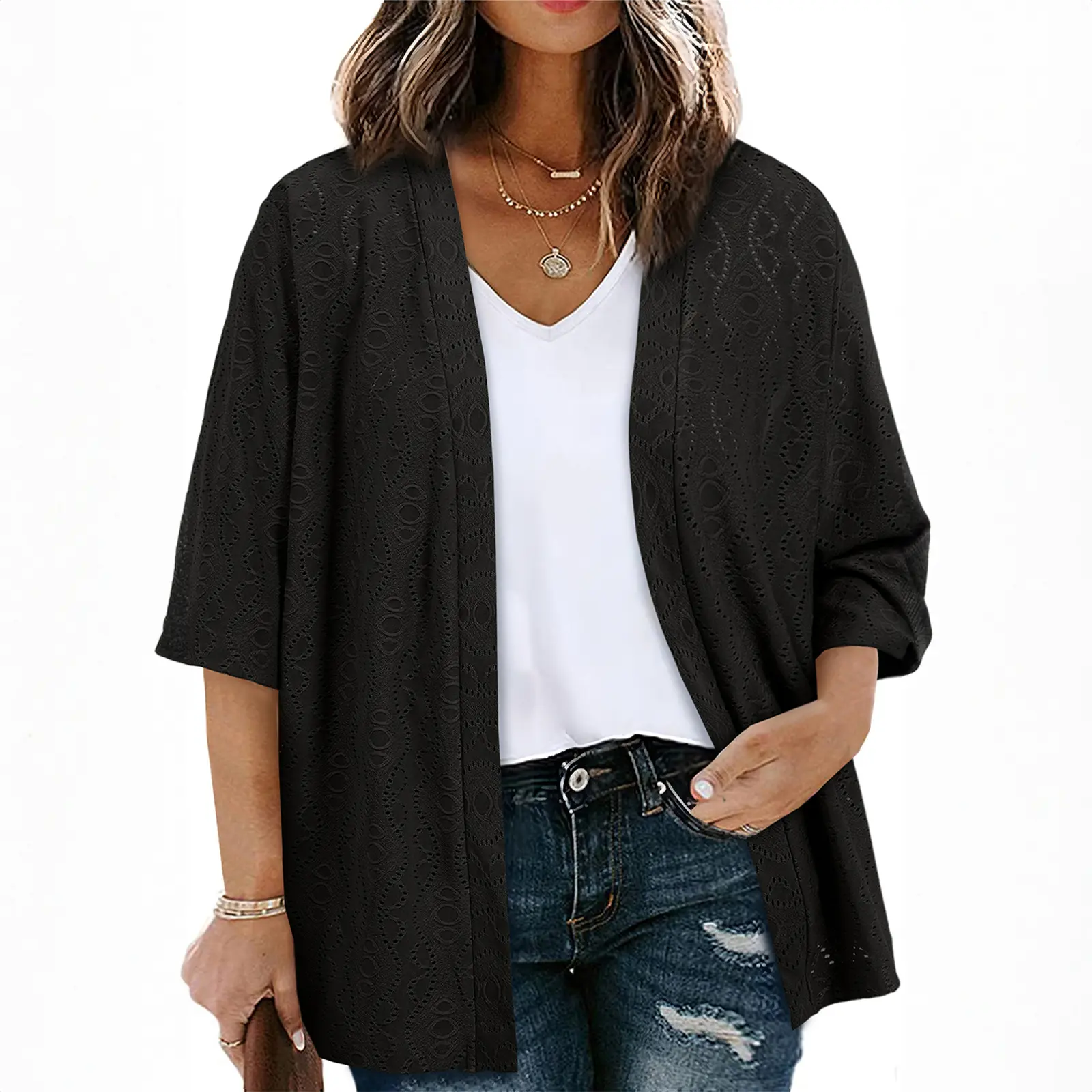 Everyday Lightweight Open-Front Cardigan