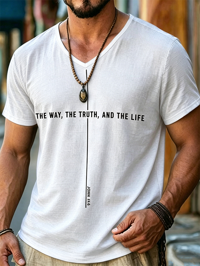 The Way The Truth And The Life John 14:6 Christian V Neck T-Shirt