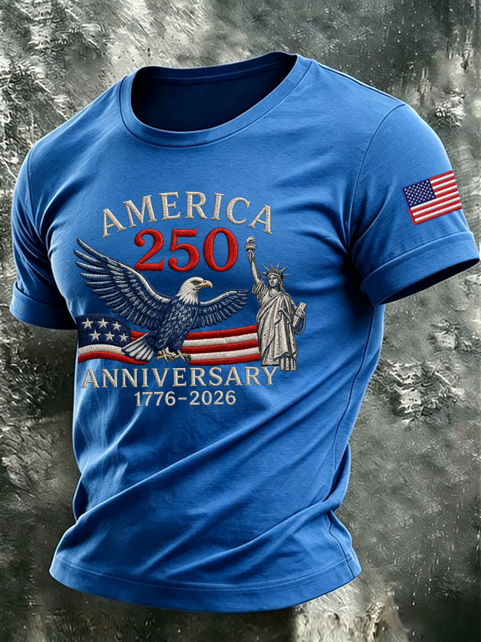 Men's The United States of America Printed Casual T-shirt
