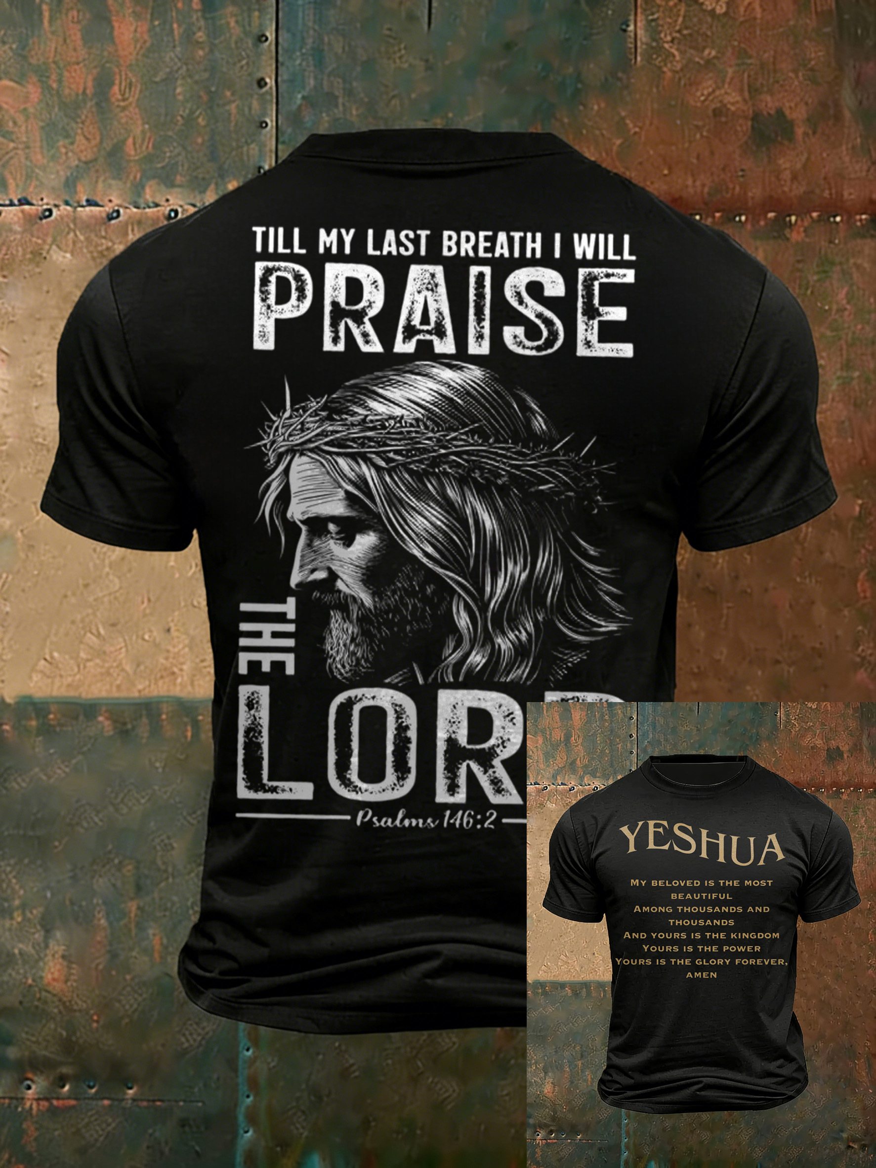 Men'S Casual Faith Jesus Letter Printed Round Neck T-Shirt