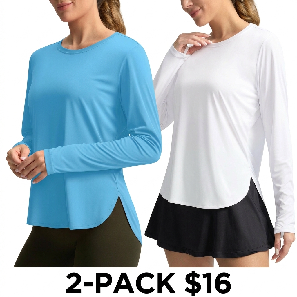 Women's UPF 50+ Long Sleeve Sun Shirt – Lightweight Quick Dry UV Protection Top