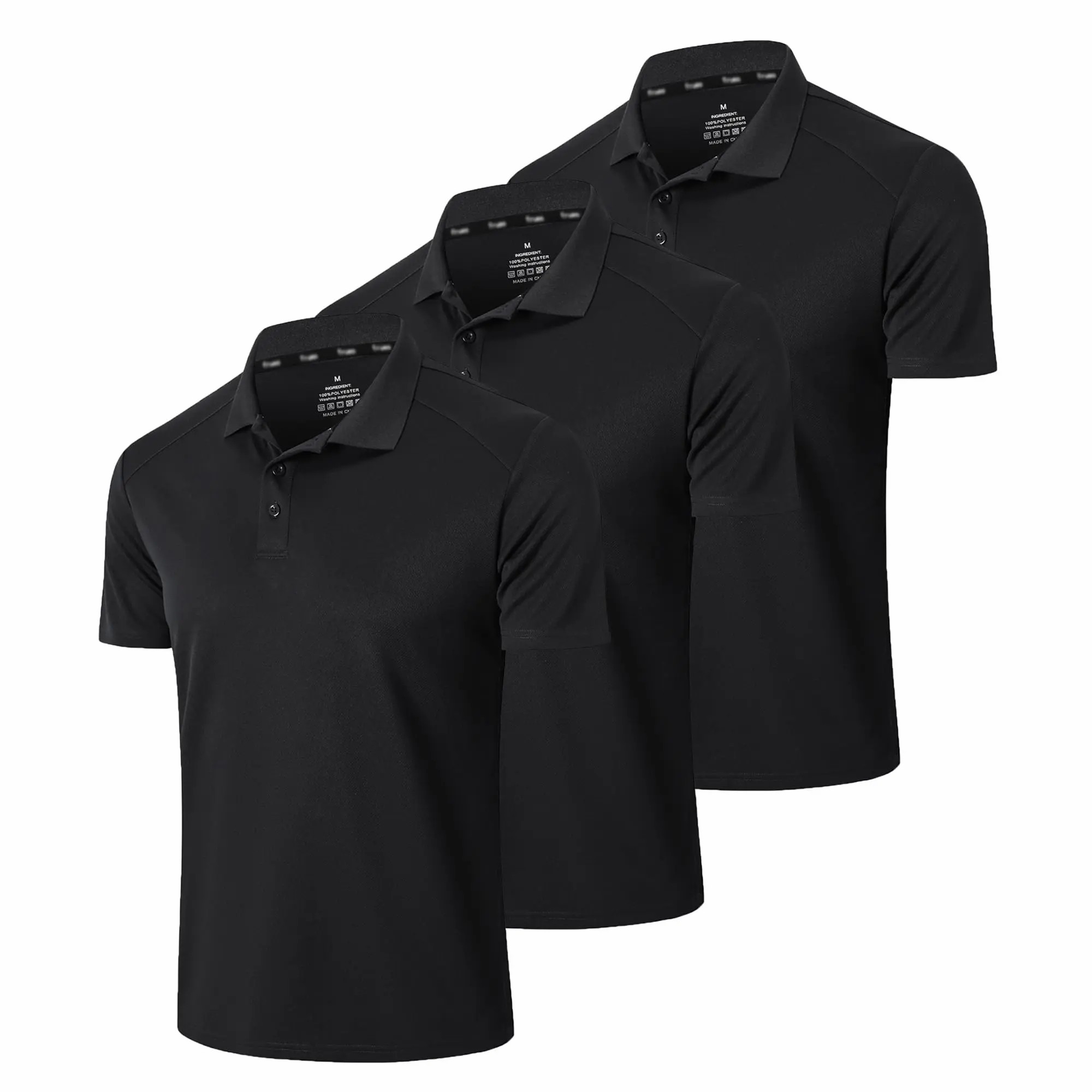 Men's Moisture Wicking Polo Shirt – Breathable Athletic Short Sleeve Collared Top