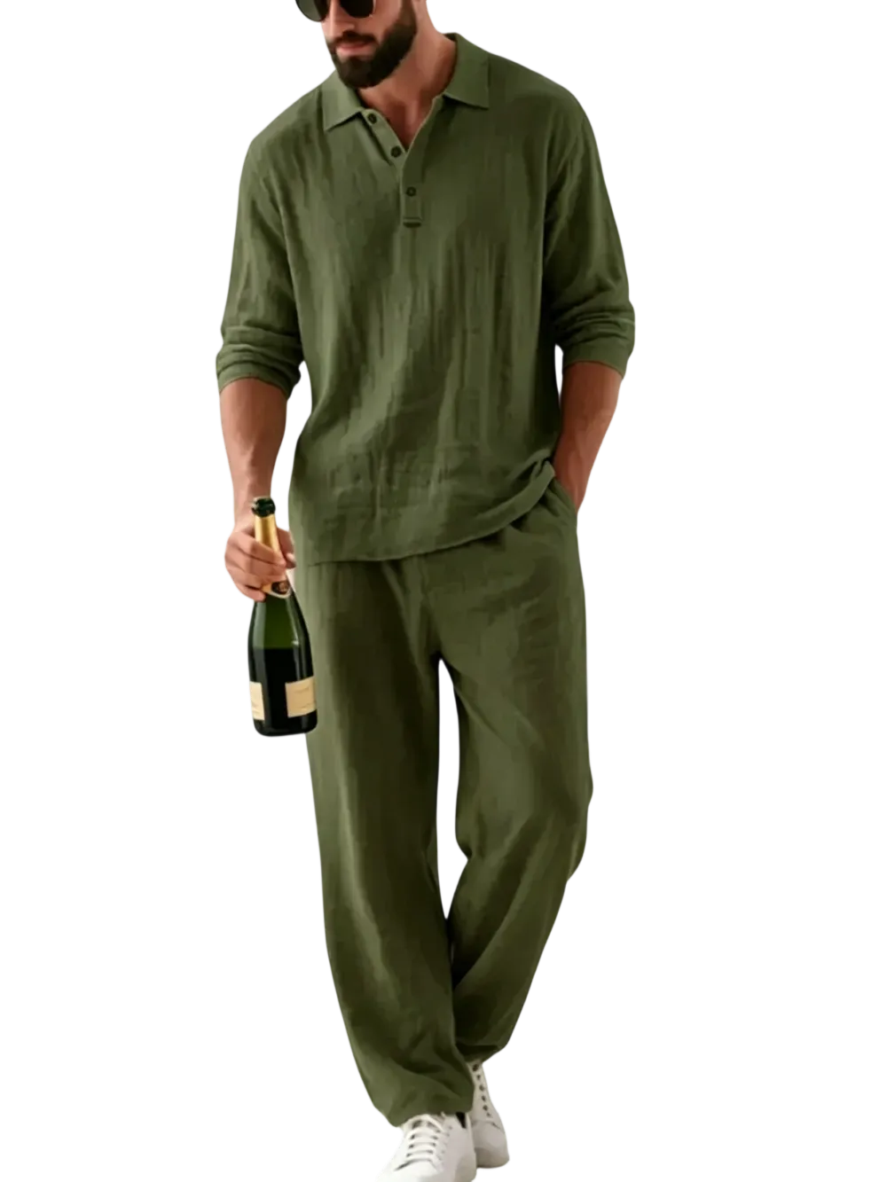 🔥Men's Linen Polo Casual Set