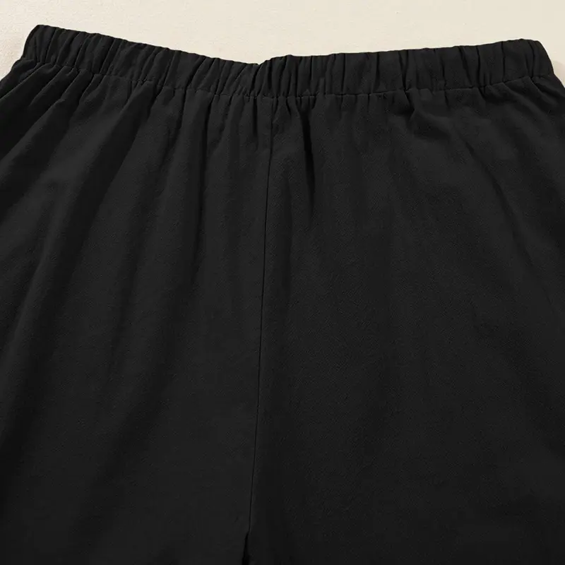 Women's Plus-Size Wide-Leg Pants — Pure Cotton Loungewear with Pockets