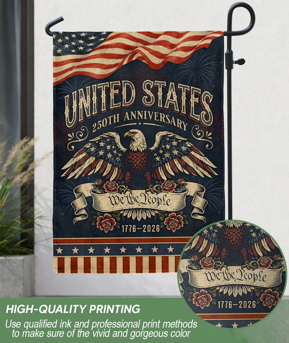 United States 250Th Anniversary 1776–2026 House Flag – We The People