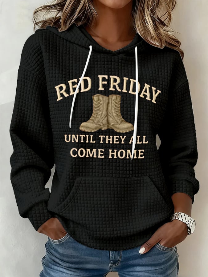 Women's Red Friday Print Hoodie