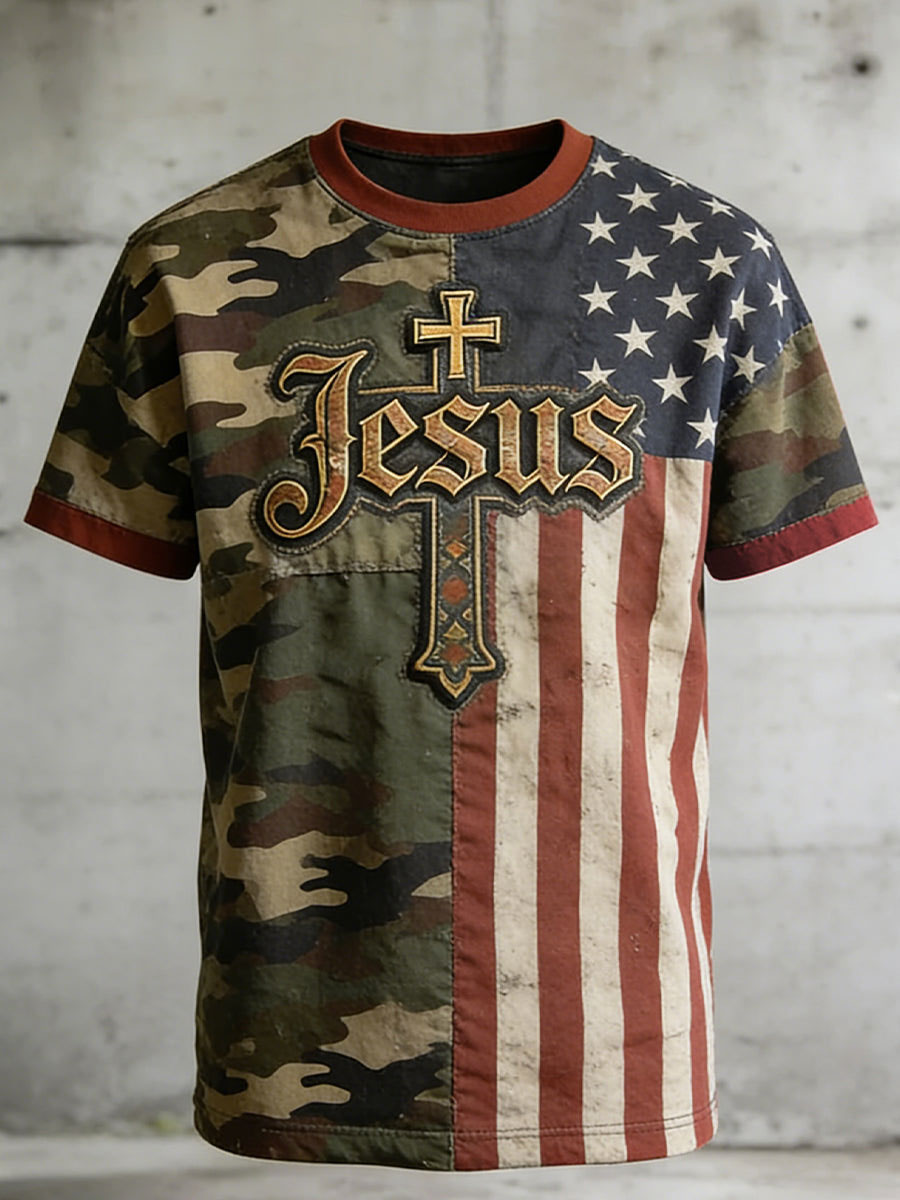 Men'S Faith  Print Casual Top