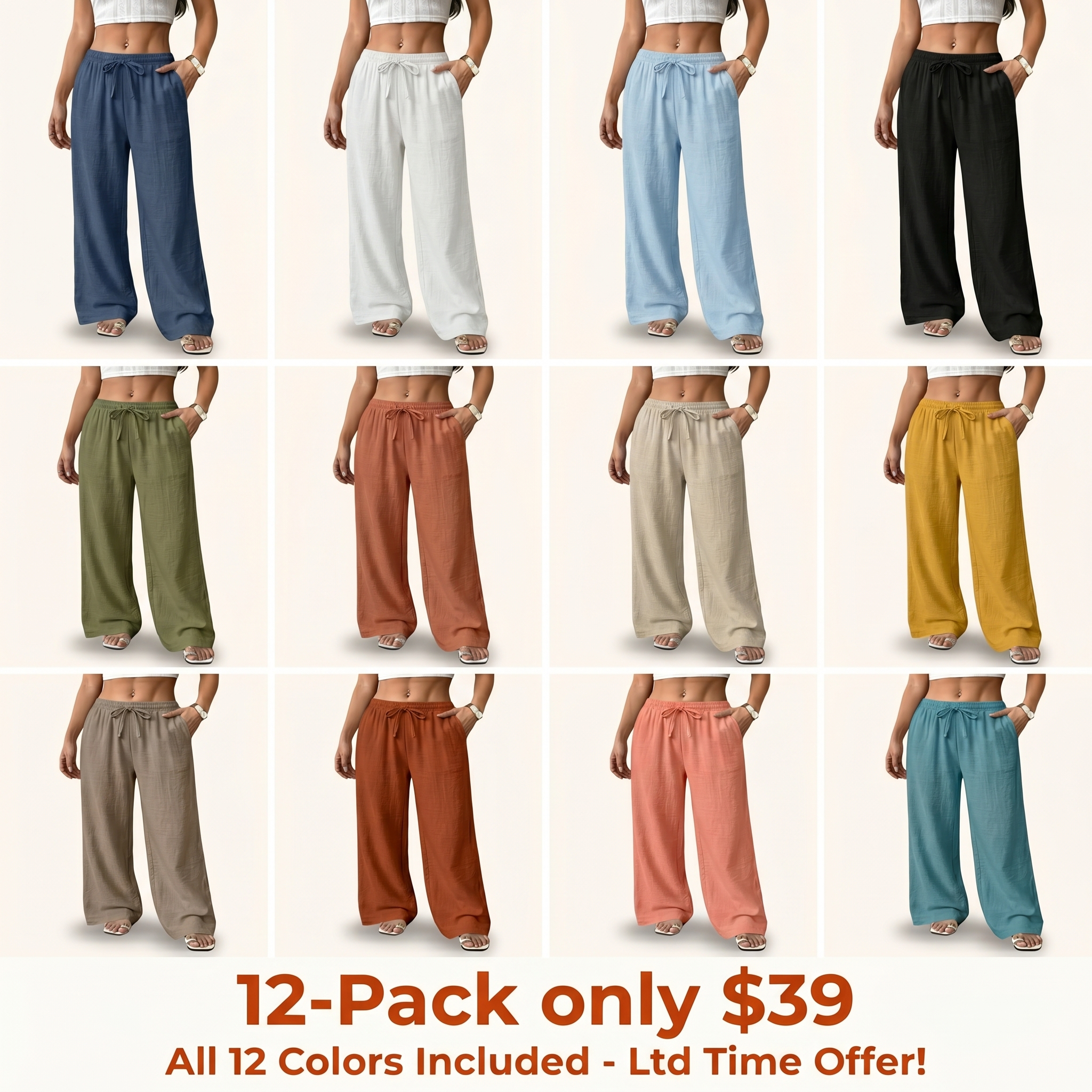 Unisex Loose-Fit Trousers, Crafted from Woven Polyester