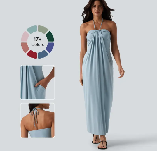 Elegant Halter Neck Maxi Dress – Effortless Style for Summer & Beyond
