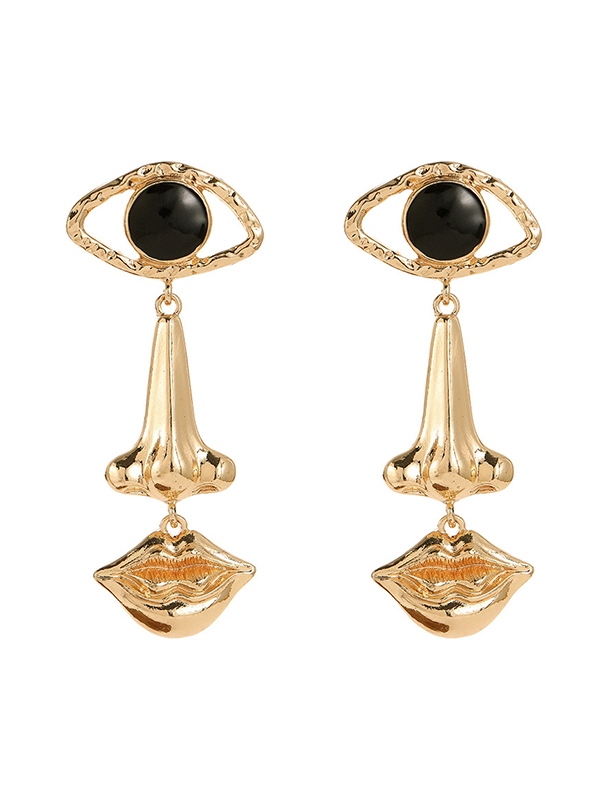 Contrast Color Geometric Earrings Accessories Drop Earrings