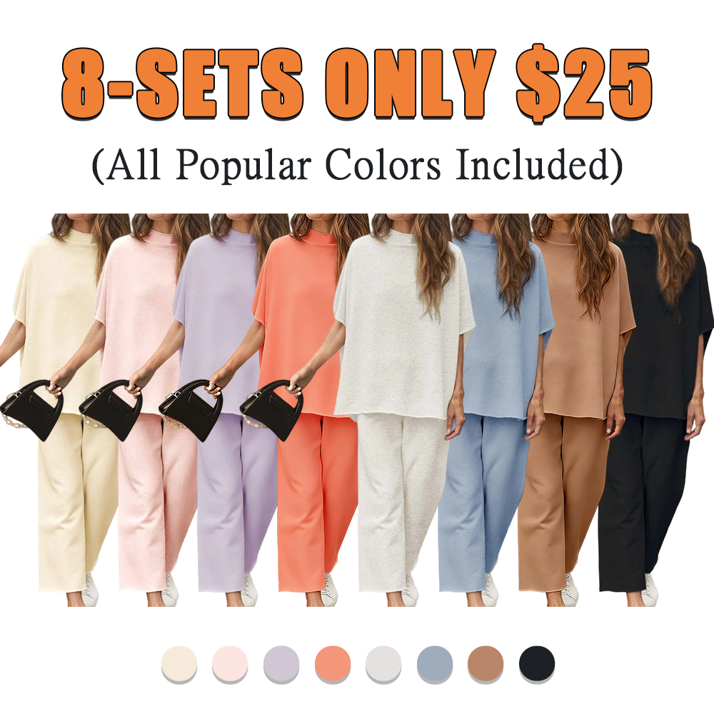 Women's Batwing Sleeve Capelet & Wide Leg Pants Lounge Set