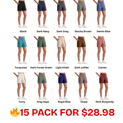 Women's High-Waisted Athletic Bermuda Shorts with Pockets – Running, Yoga, Summer Casual Activewear