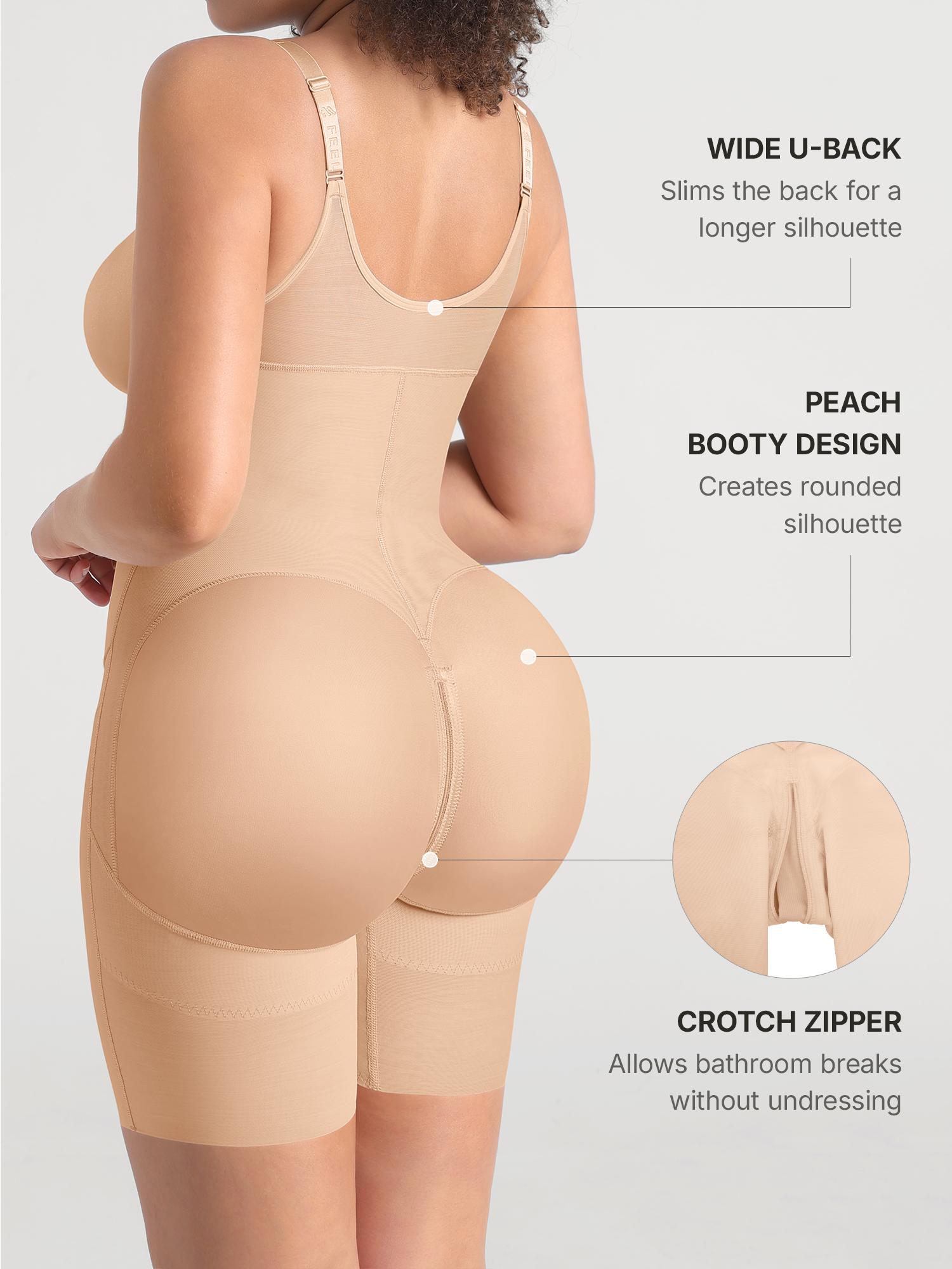 Colombianas Shapewear Butt Lifter Bodysuit with Zipper Crotch Plus Size Smooth Compression SummerVibes