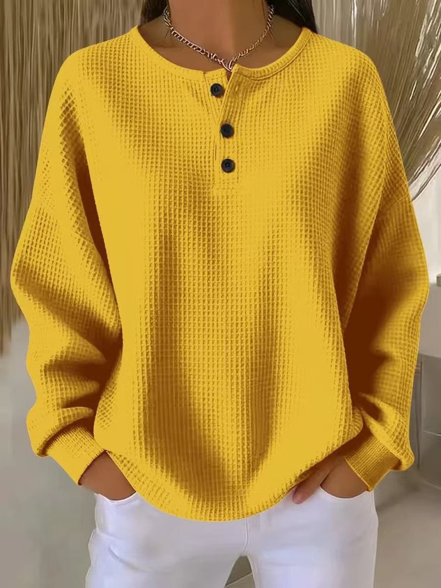 Loose Simple Crew Neck Plain T-Shirt