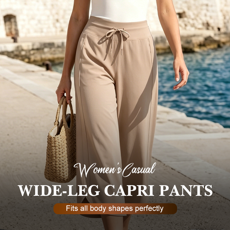 📢📢90% OFF !! ⏰Women's Casual Wide-Leg Capri Pants
