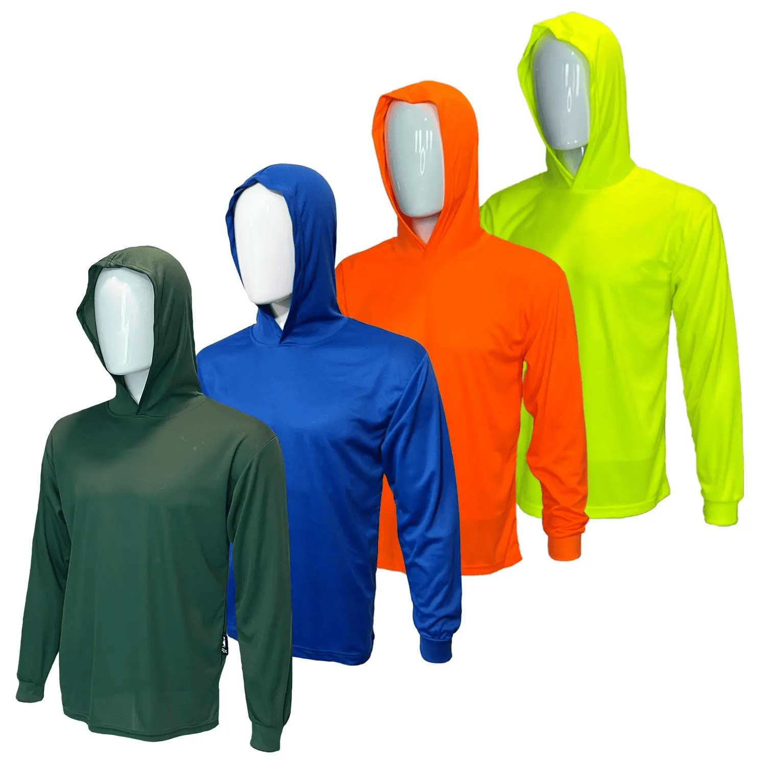 4 SHIRT PACK Hi Vis Long Sleeve Safety Shirt With Hoodie