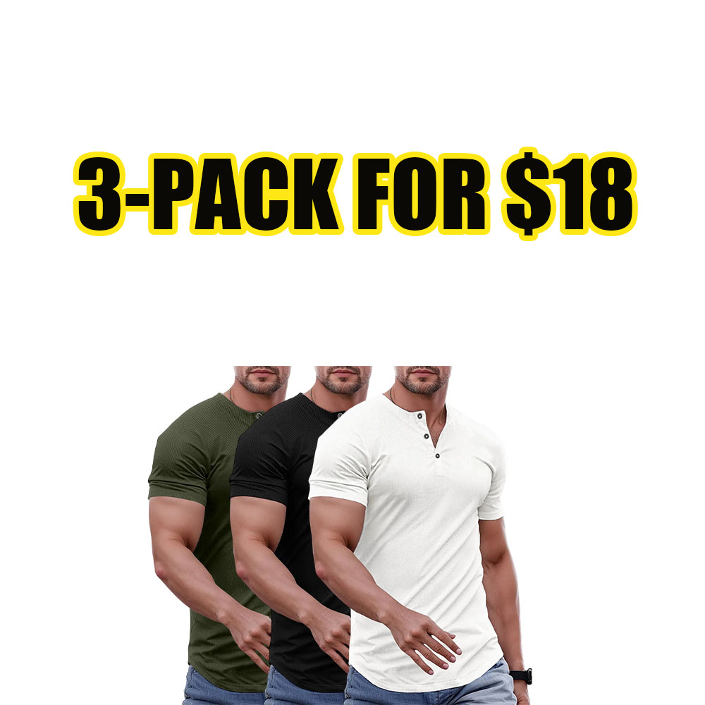 Men's Muscle Fit Henley Performance Tee