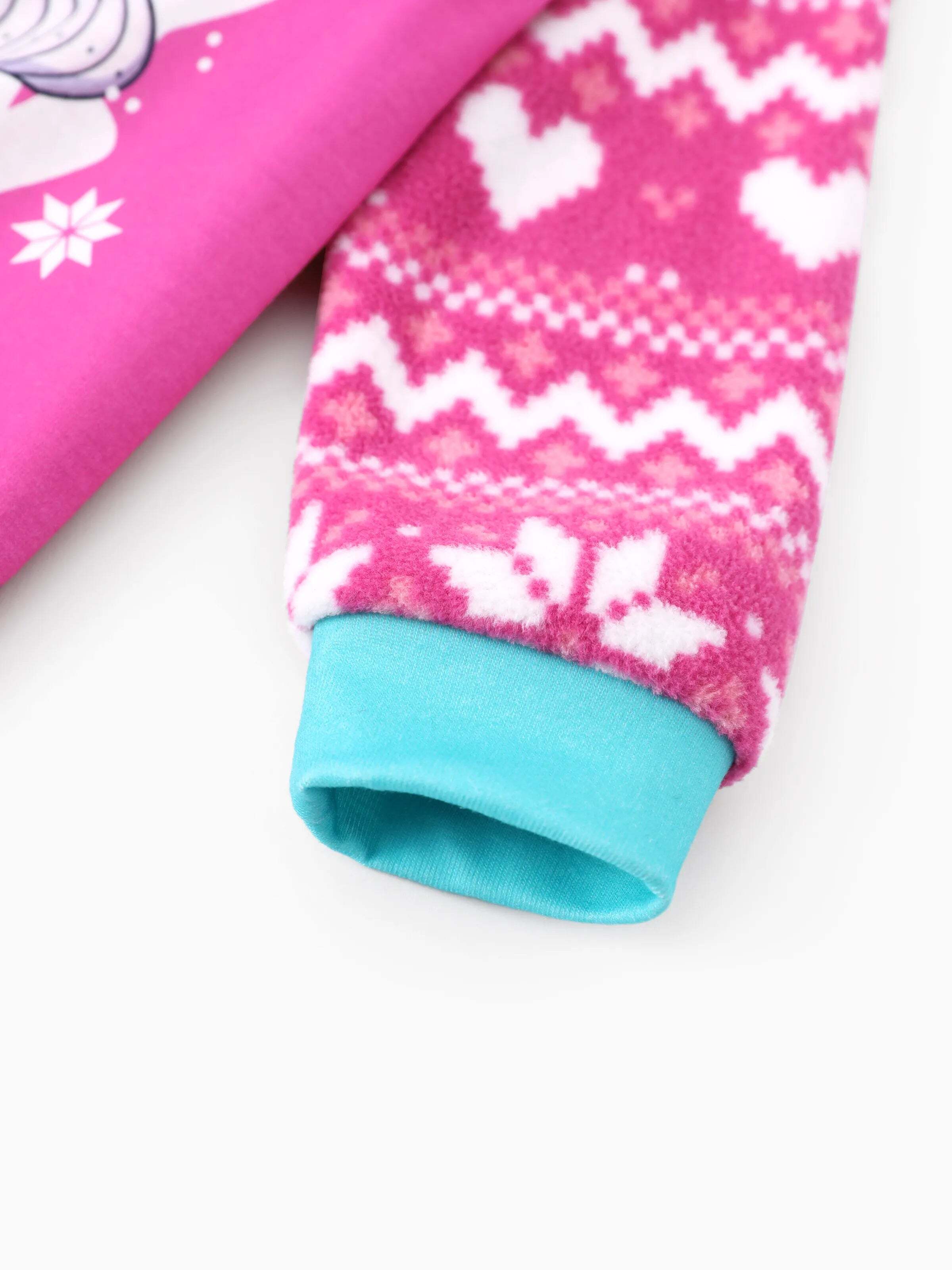 Barbie Christmas Mommy and Me Snowflake Print Pajamas Set Hot Pink