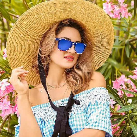 🕶️6 Pairs American Flag Sunglasses, 😎4th of July Decorations Frame Sunglasses for Women Men Teens