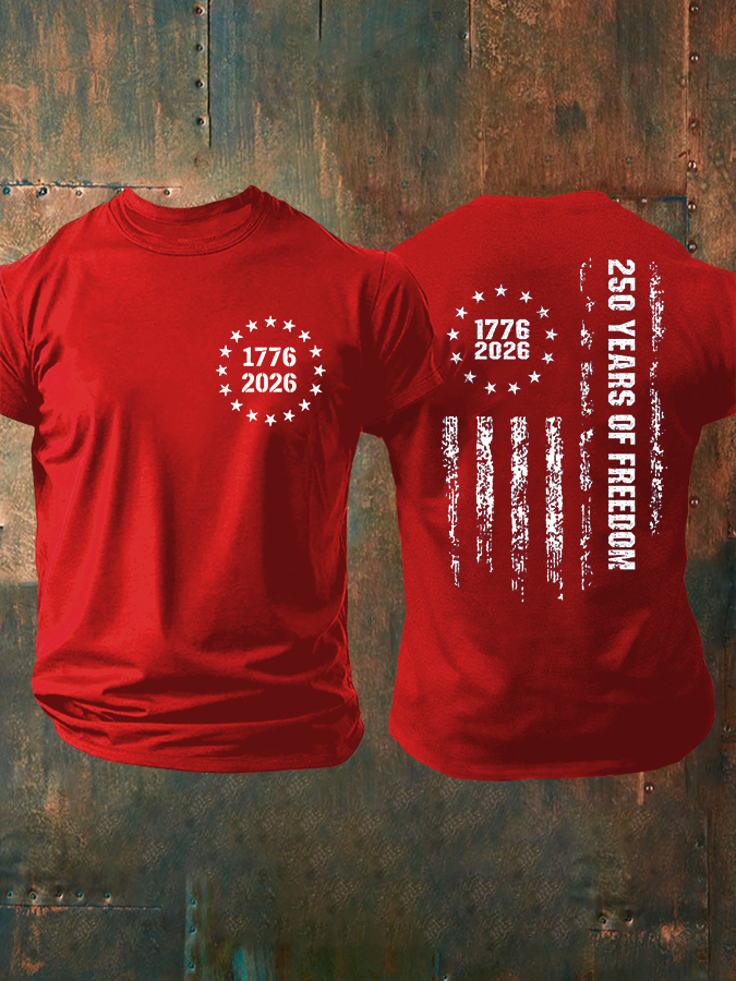Men'S 250Th Anniversary Of USA Printed Casual T-Shirt