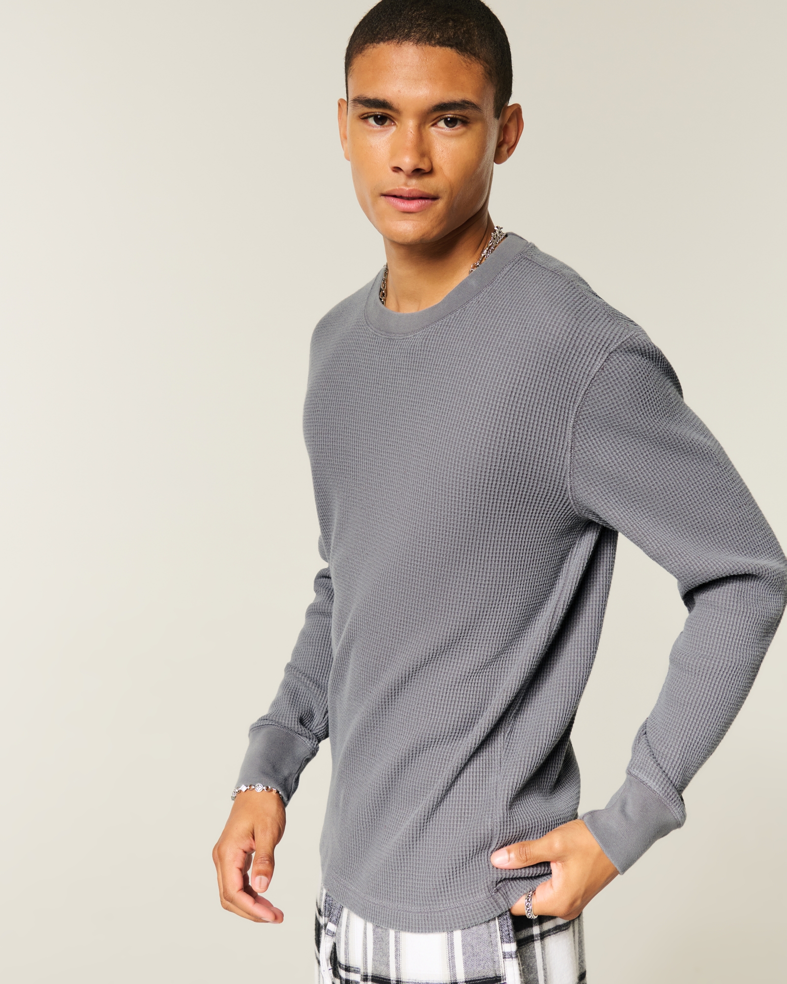 Relaxed Thermal Long-Sleeve Camo Crew Shirt