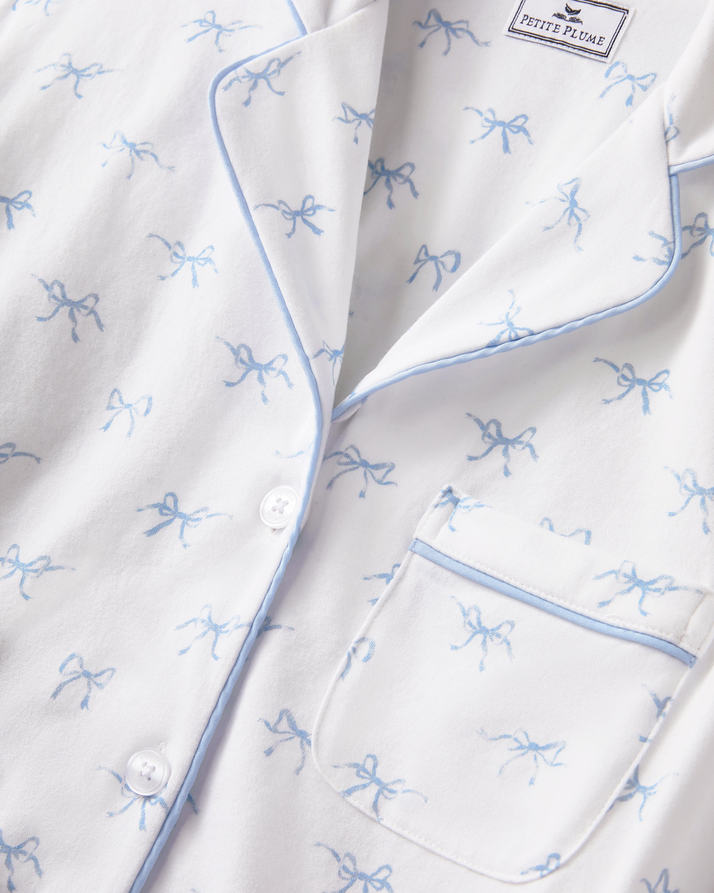 Women's Pima Pajama Set in Something Blue Bows
