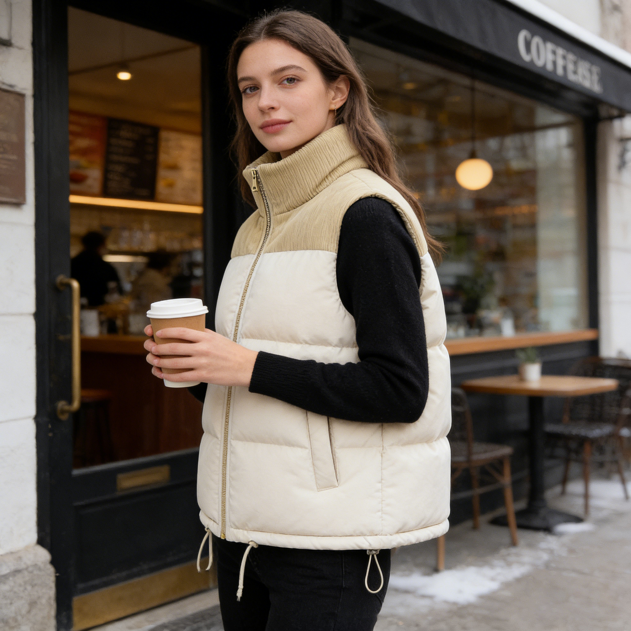 Women's Zip Up Puffer Vest with Pockets
