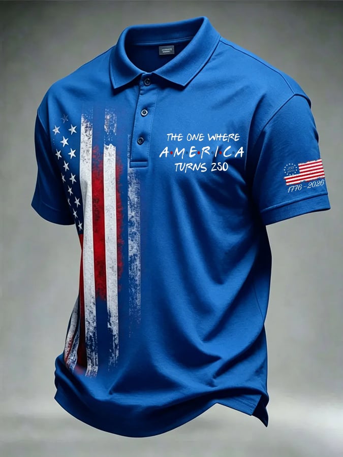 Men's The One Where America Turns 250 Years Print Polo Shirt