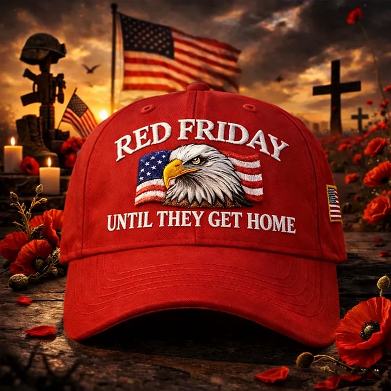 Unisex casual red Friday print hat