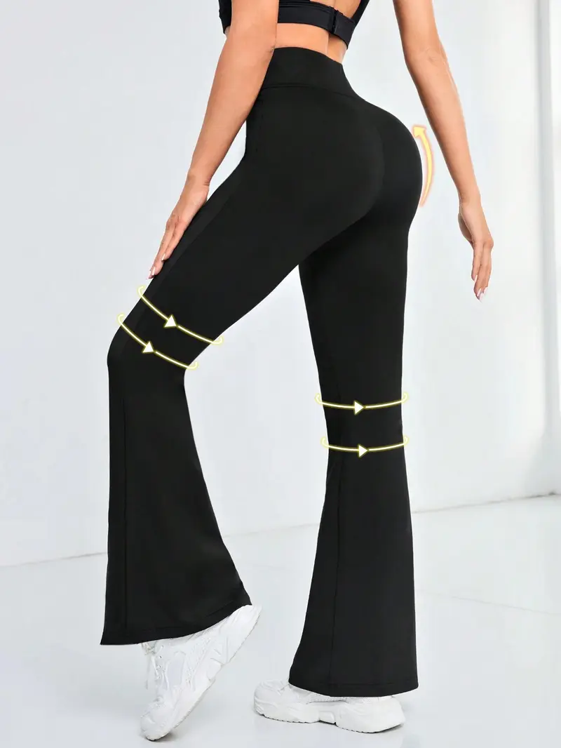Women's High-Waisted Stretchy Wide-Leg Pants