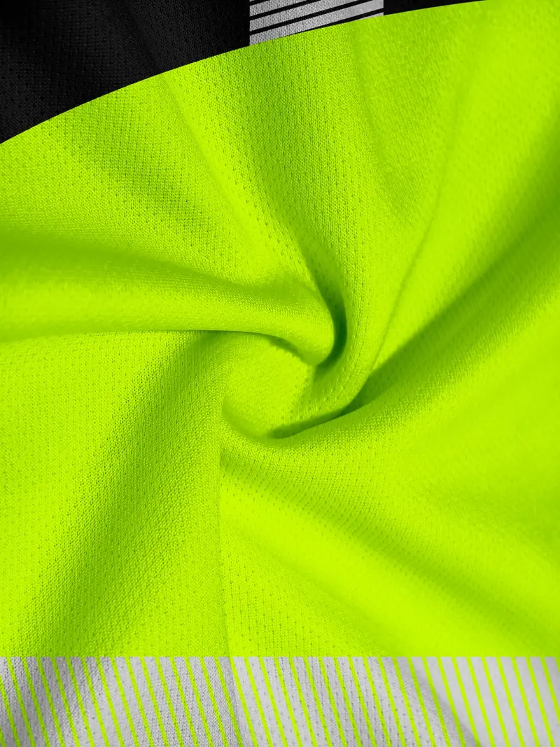 Men's Long-Sleeve Athletic T-Shirt — High-Performance Sportswear — Quick-Drying Top with Fluorescent Color-Blocking