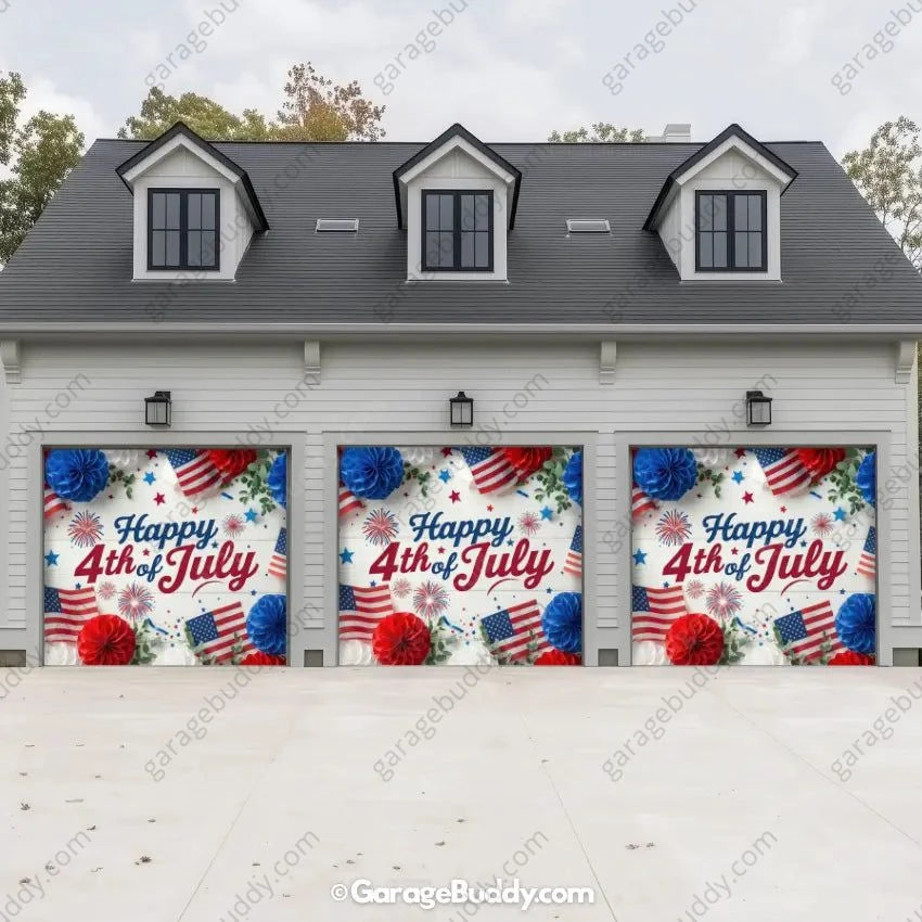 Happy 4th of July | Patriotic Garage Door Cover