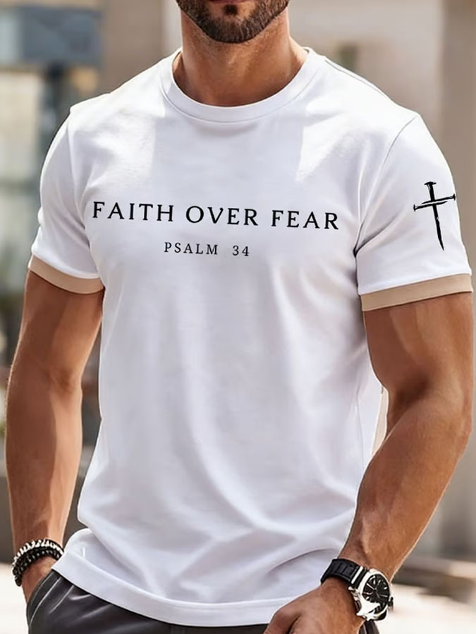 Men's Faith Print Casual T-Shirt