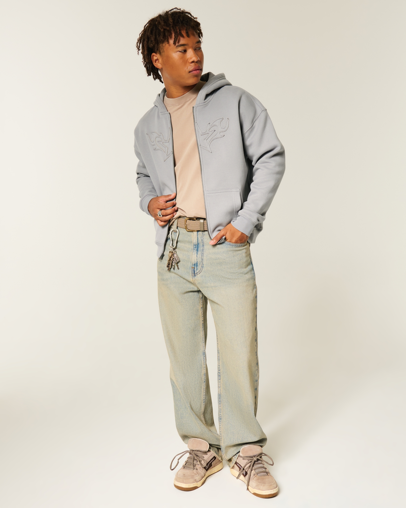Boxy Zip-Up Hoodie