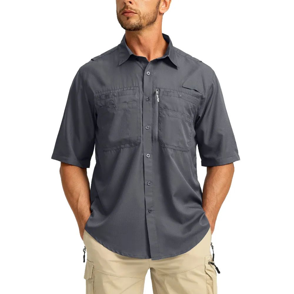Men's Casual Outdoor Button-Down Fishing Top