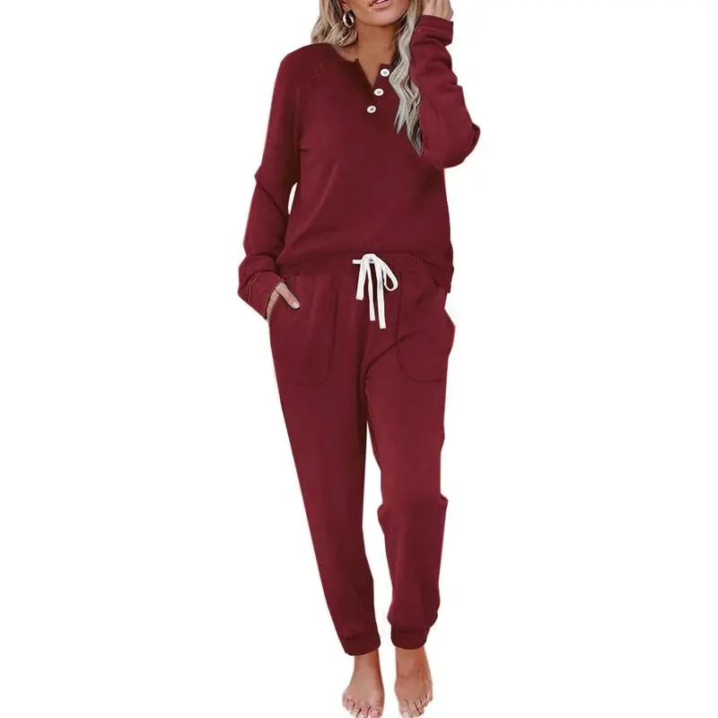 Two Piece Outfits for Women Lounge Sets Button Down Sweatshirt