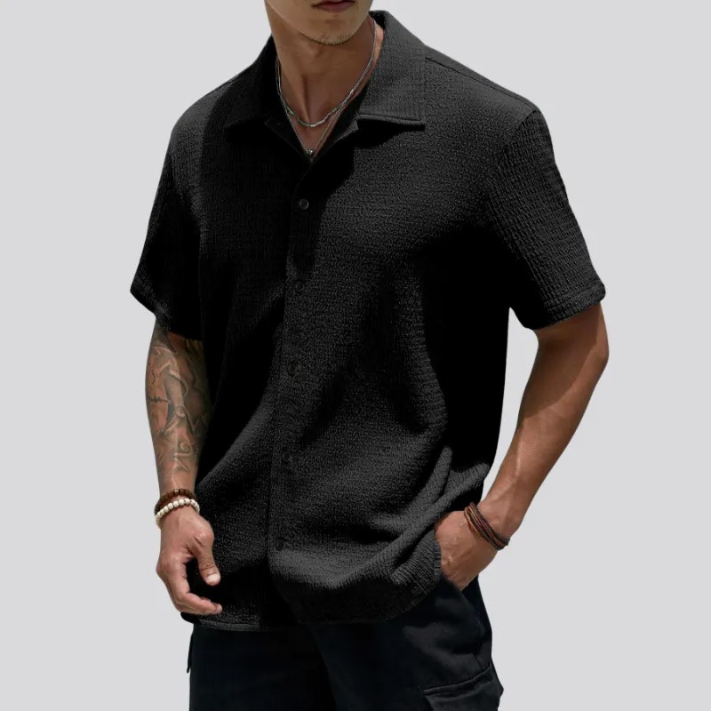 Men's Textured Button Front Shirt