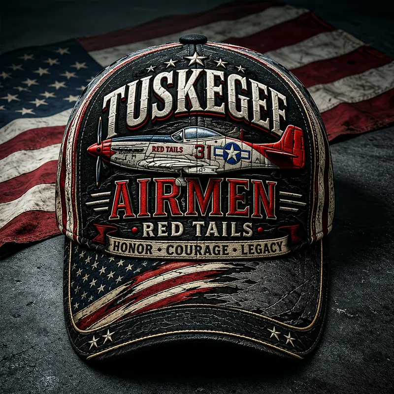 Tuskegee Pilot Red Tail Print Casual Baseball Cap