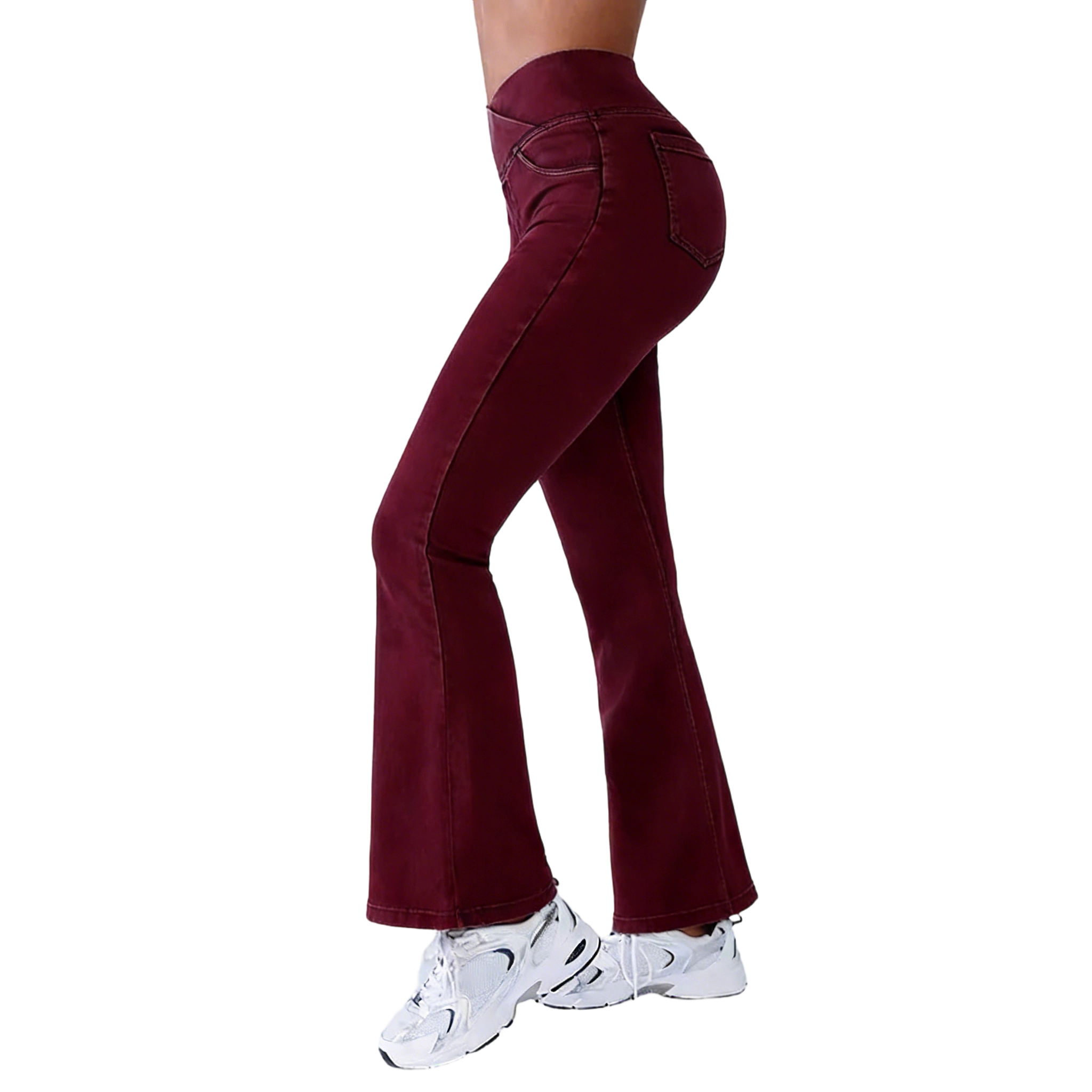 Women's high-waisted flared jeans