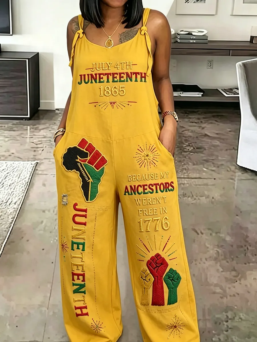 Ladies' June Day Freedom Day Ethnic Style Strap Pants
