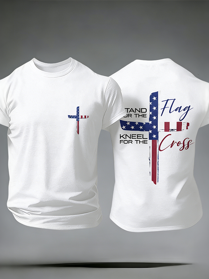 Men'S Casual American Founding Celebration Personalized Printed Round Neck T-Shirt