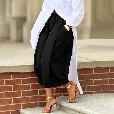 Women's Loose Cotton Lantern Pants – Soft Breathable Elastic Waist Casual Summer Pants with Pockets