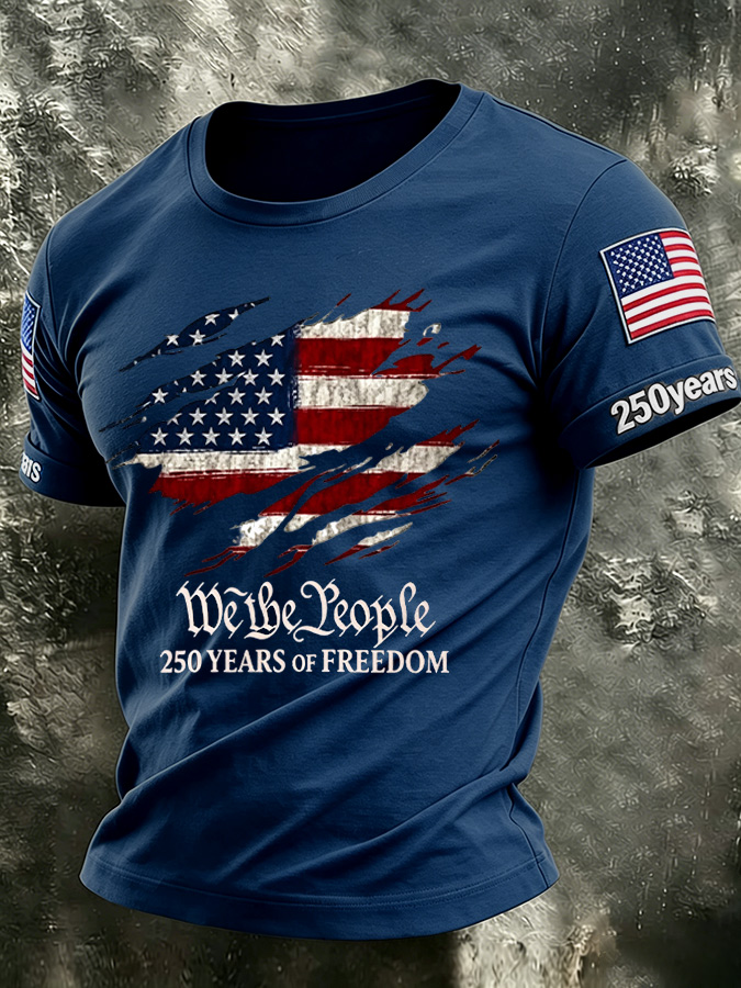 Men'S America Flag Printed Casual T-Shirt
