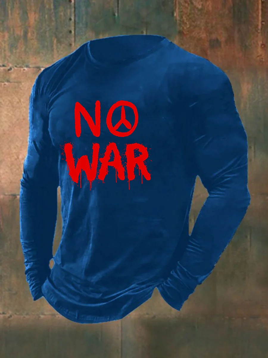 Men's No War cotton long sleeve T-shirt