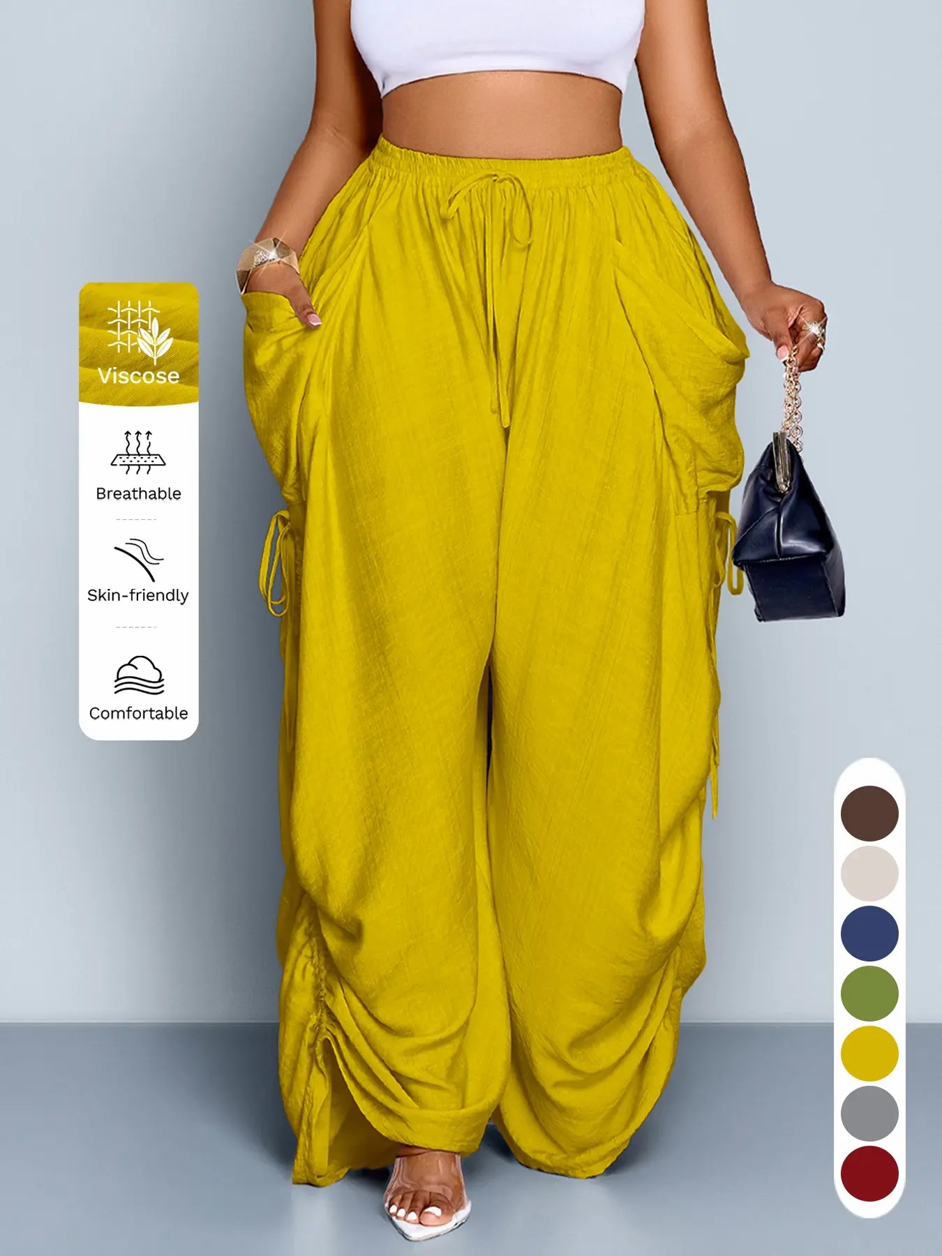 Women’s Casual Wide Leg Pants – Loose Fit All-Season Everyday Trousers
