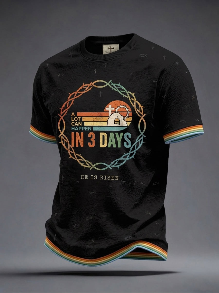 Men'S Faith  Print Casual Top