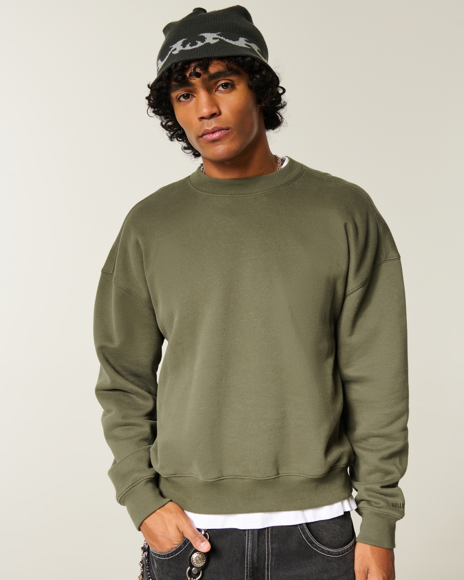 Boxy Camo Crew Sweatshirt