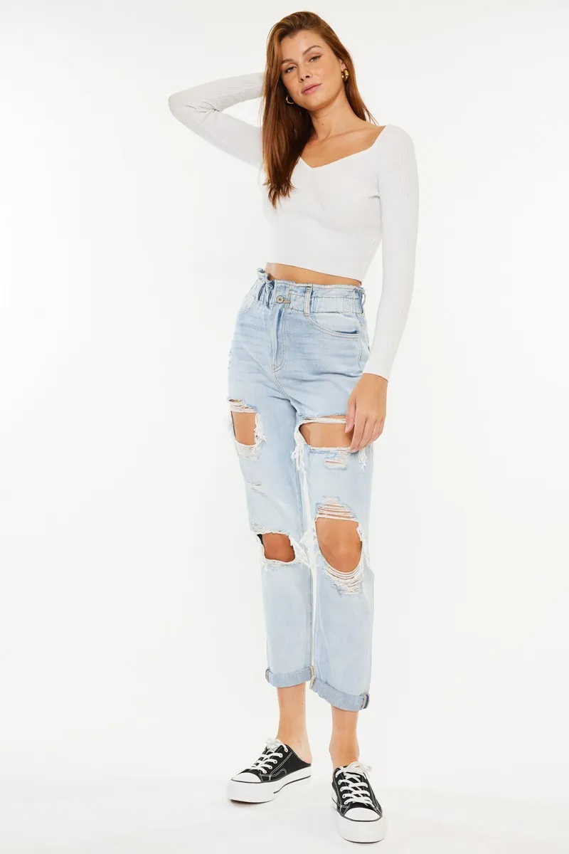 Open Pack Paperbag Mom Jeans