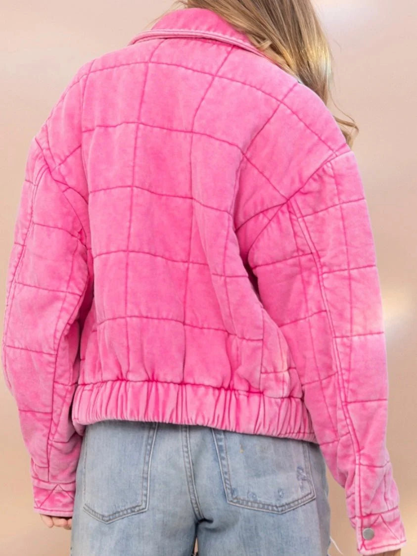 Stone Washed Quilted Jacket