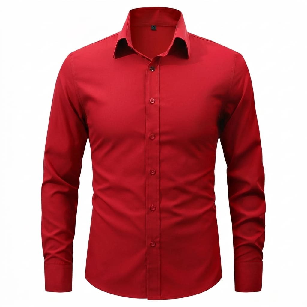 Men’s Long-Sleeve Shirts With A Notched Lapel Collar